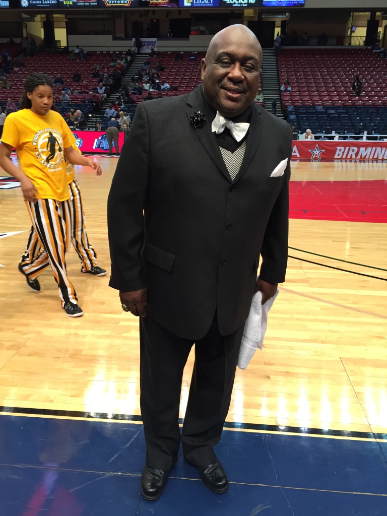 Emanuel Bell, coach for the girls basketball team at Wenonah High School in Birmingham, Ala, always wears a suit to the playoff games. He's won two straight state championships in the last two years. Photo: By Chanda Temple 