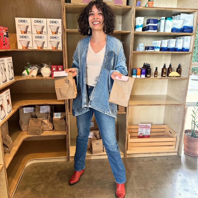 Sara Cole dropping off bagged goodies at Punch Love Coffee in Avondale. Her next drop off for advance online orders will be May 30, 2026. (Photo by Chanda Temple)